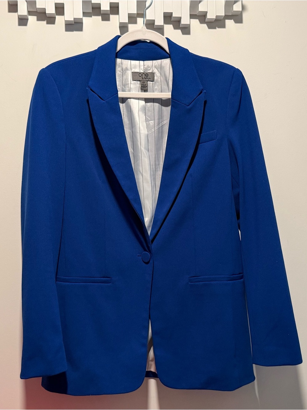 Home Collection Women’s Cobalt Blue Single-Button Blazer